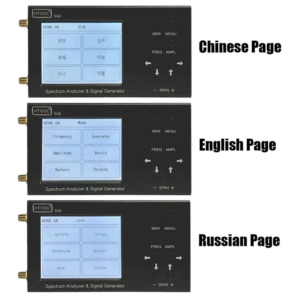 HTOOL SA8 Spectrum Analyzer 35MHz-6.2G Built-in Signal Tracking Source Wireless RF Frequency detail image 4
