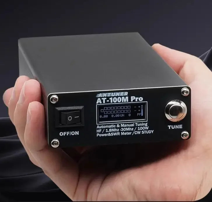 ANTUNER AT-100M Pro 100W 1.8MHz-30MHz ATU-100 ATU-100M QRP Antenna Tuner Morse Code SWR Meter Power Meter product image
