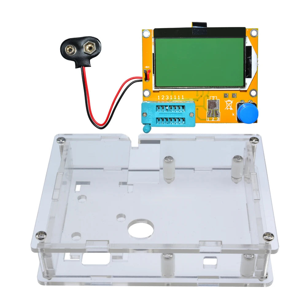 LCR-T4 ESR Meter Digital Combo Transistor Tester Diode Triode Inductor Capacitance Resistor MOS/PNP/NPN+Test Clip With Case