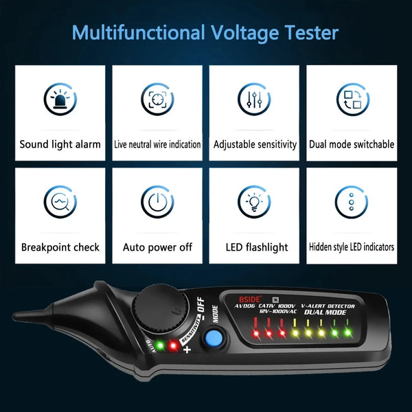 BSIDE AVD06 Non-Contact Voltage detector indicator Profession Smart Test Pencil Live/phase detail image 6