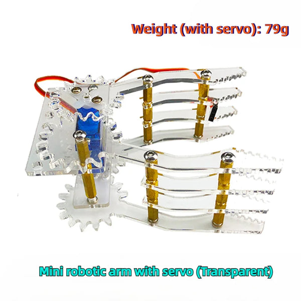 SG90 MG90S 4 DOF Unassembly Acrylic Mechanical Arm Robot Manipulator Claw for Arduino Maker detail image 8