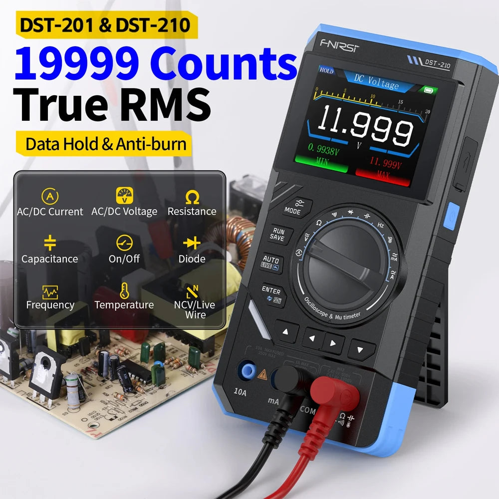 FNIRSI DST-210/201 3-in-1 Oscilloscope Multimeter & Signal Generator detail image 3