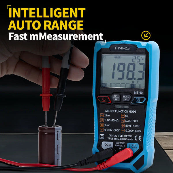FNIRSI MT-40 Smart Digital Voltage and Current Meter 4000 Counts True RMS AC DC 600V detail image 2