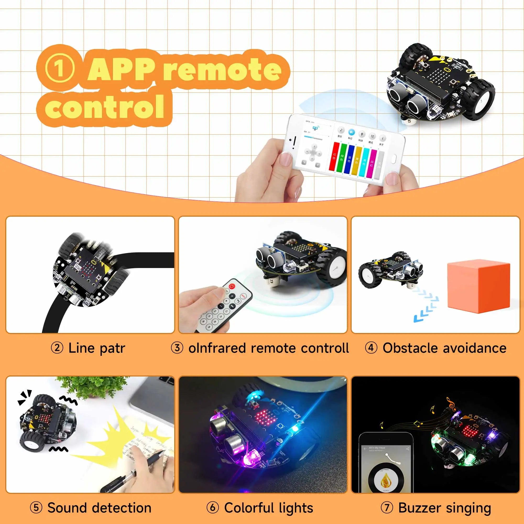 Micro:Bit V2 Smart Mini Robot Car Kit Coding for Kids Programming Building Set Learning detail image 2