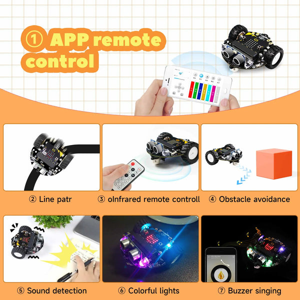 Micro:Bit V2 Smart Mini Robot Car Kit Coding for Kids Programming Building Set Learning detail image 2