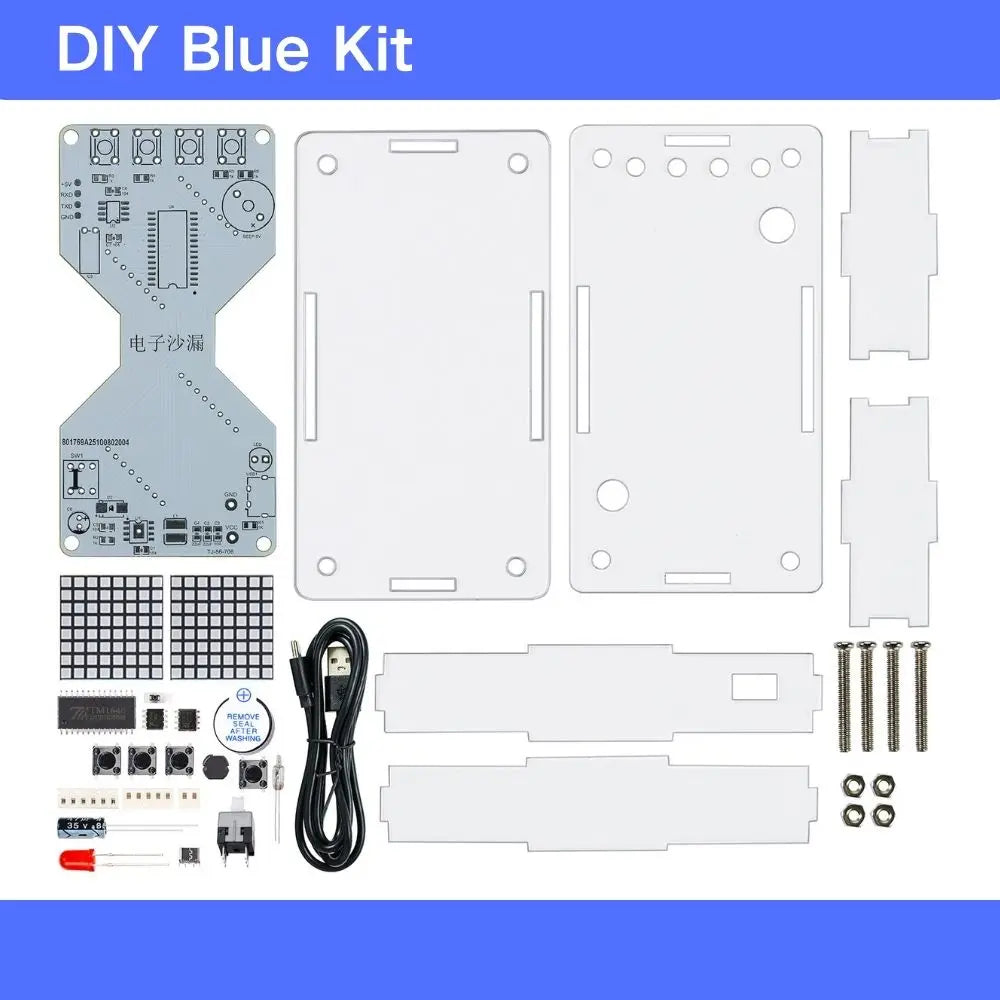 DIY Electronic Kit LED Dot Matrix Component Hourglass Gravity-Sensing Timer PCB Soldering detail image 8