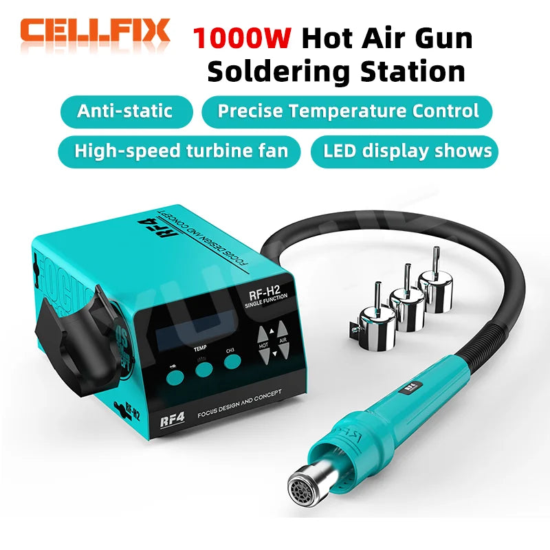 RF4 New1000W Fast Desoldering Hot Air Gun Soldering Station Digital Display Intelligent BGA Rework Statio product image