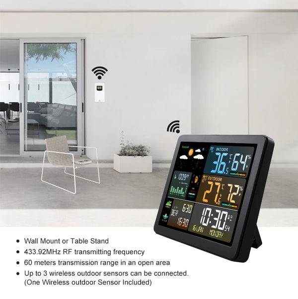 FJ3566M Smart Weather Station Indoor and Outdoor Temperature & Humidity Meter Weather Clock detail image 3