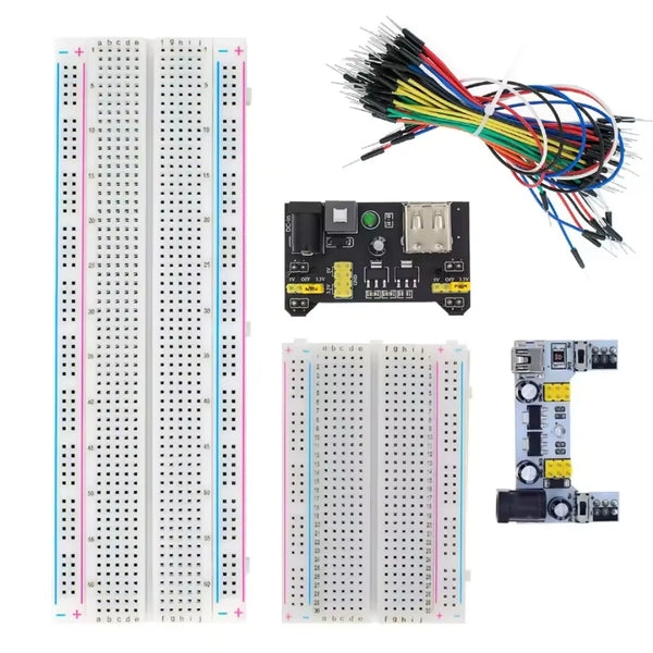 MB-102 Breadboard 400 830 Points Solderless PCB Prototype Board MB102 Power Module 65 Flexible Jumper Wir product image