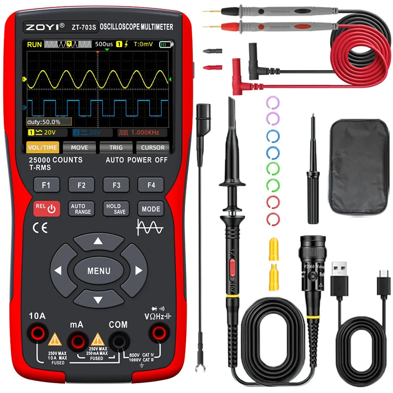 Multi-instrument dual-channel oscilloscope ZT-703S multi-function multimeter signal detail image 8