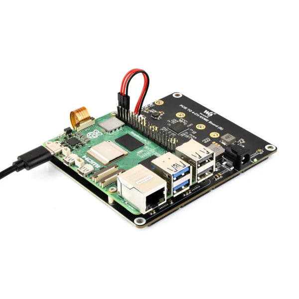Raspberry Pi 5 PCIe To 4-Ch M.2 Adapter Board 4 x NVMe Solid State Drives support Supply detail image 6