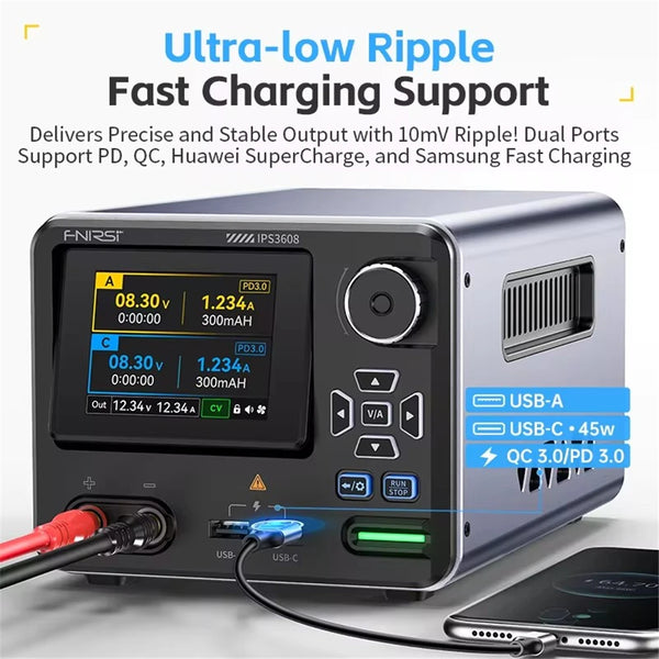 FNIRSI IPS3608 Adjustable DC Power Supply 36V 8A 285W Lab Bench Power Supply Voltage and Current Regulato product image
