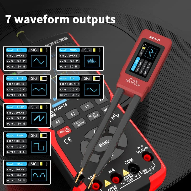 ZOYI Digital LCR Meter, Portable SMD Component Tester for Capacitance Resistance Inductance Voltage Measurement ZTMD1/MD2