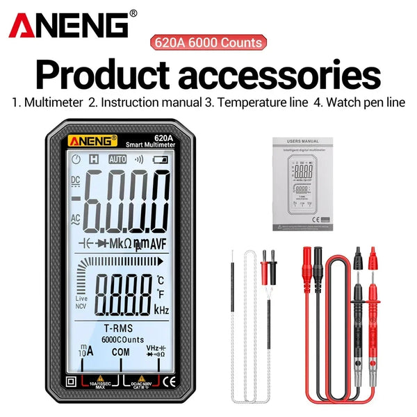 ANENG 620A Digital Multimeter 6000 Counts Professional AC/DC Current Voltage Resistance detail image 8