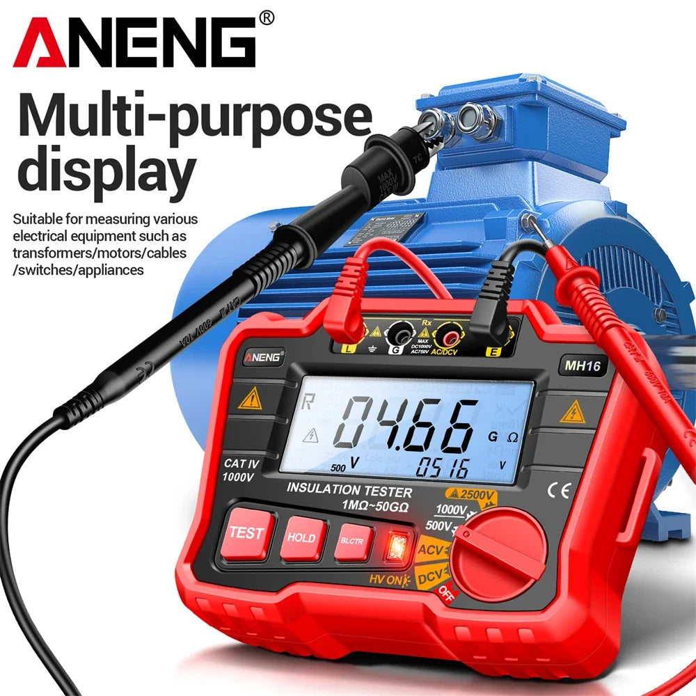 ANENG MH16 Ohm Tester Digital Multimeter Megometro Insulation Earth High Voltage Resistance detail image 3
