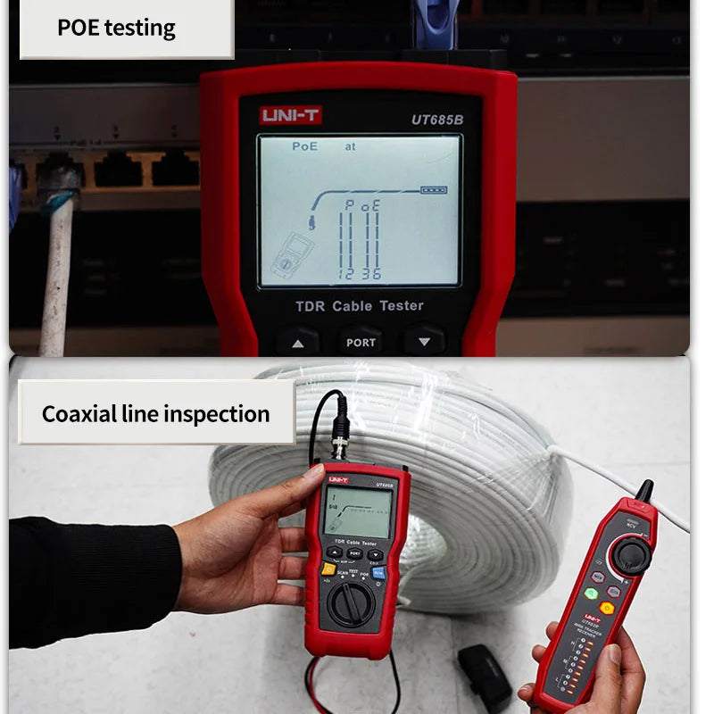 UNI T Network Cable Tester TDR UT685B KIT Cable Tracker Lan Tester RJ45 RJ11 Detector Wiring detail image 3