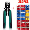 280Pcs Spade Crimp Terminal Connector Kit with 4-in-1 Wire Stripper Copper Contact Crimp Termination Insulated Cable Connectors