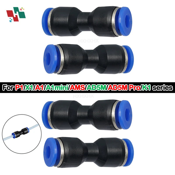Pneumatic Fitting For Bambu Lab X1C X1 P1P P1S 3D Printer PTFE Tube 1.75mm Filament Extruder Bambulab AMS Pneumatic Connector
