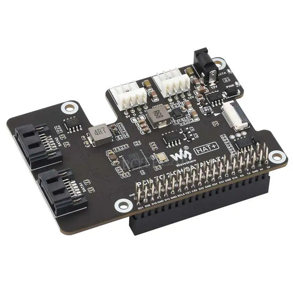 Raspberry Pi 5 PCIe to SATA Expansion Board with EEPROM HAT+ Waveshare PCIe TO 2-CH SATA detail image 2