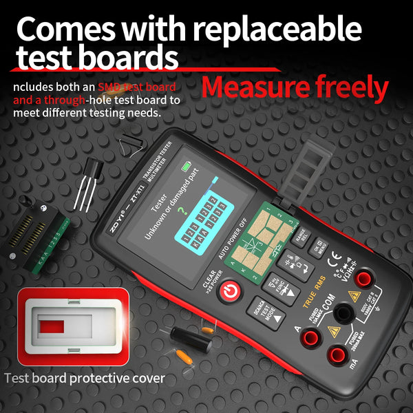 ZOYI ZT-XT1 2-in-1 LCR Digital Multimeter & Transistor Tester, for Voltage Resistance Diode detail image 5