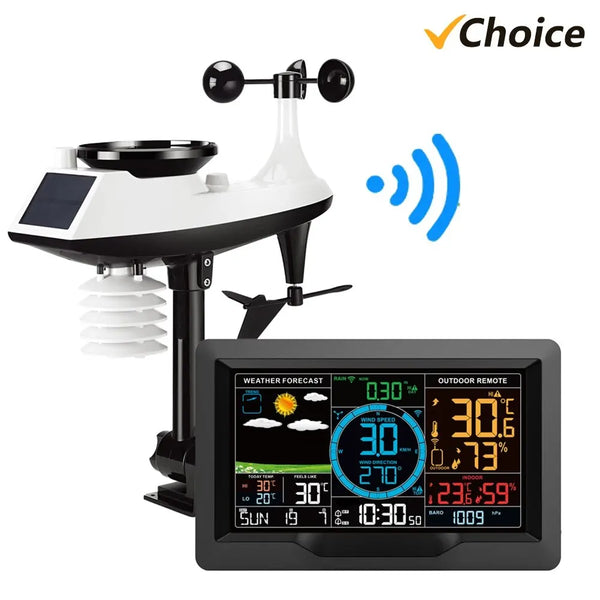 FJ3390A Functional Professional Weather Station Temperature Humidity Wind Speed and Rainfall Detection We product image