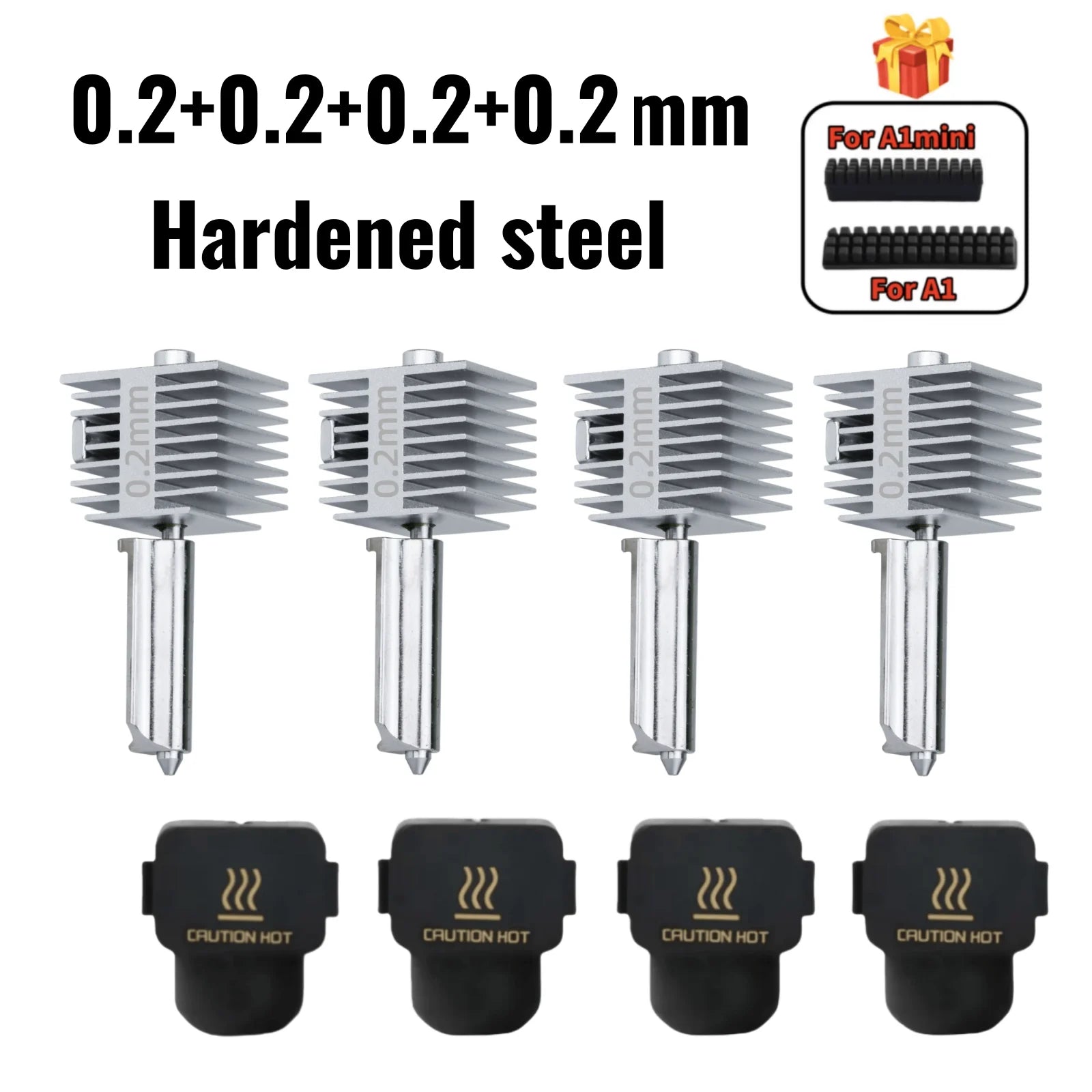 For Bambu Lab A1/A1MINI Nozzle Hardened steel Integrated A2L Hotend Kit High-Precision A1 Nozzles Same As Original High Quality