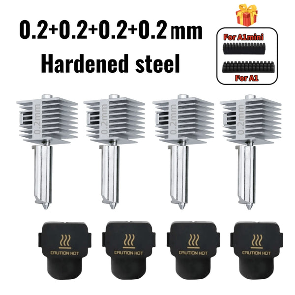 For Bambu Lab A1/A1MINI Nozzle Hardened steel Integrated A2L Hotend Kit High-Precision A1 Nozzles Same As Original High Quality