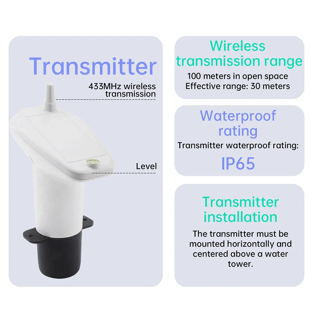 TS-FT007 Digital Water Tank Water Level Gauge Ultrasonic Liquid Level Gauge Liquid Level detail image 5