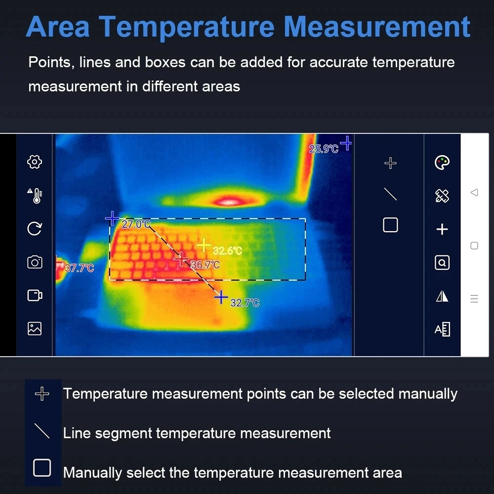 TOOLTOP T7 256*192 Android Type-C Thermal Imager 25Hz Mobile Thermal Imaging Camera for detail image 4