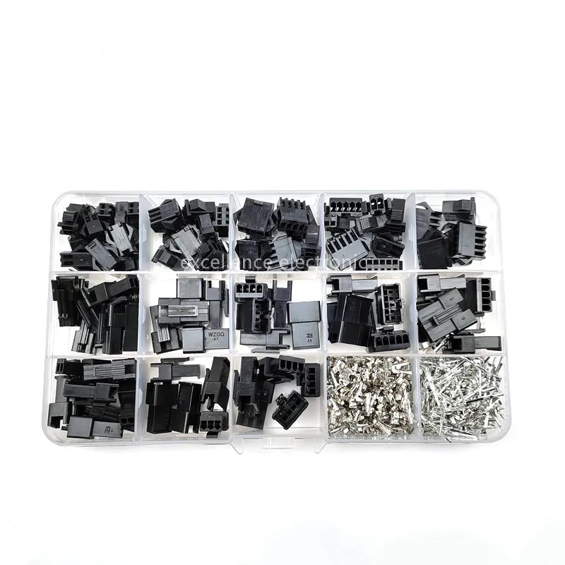 420PCS 2.5mm Pitch JST SM Connector 2 3 4 5 Pin Male/ Female Housing Plug Connector Assortment Kit