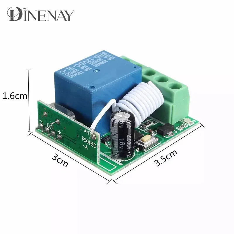 433Mhz Wireless Remote Control EV1527 Learning Code Transmitter 2 bottons DC 12V 10A RF detail image 5