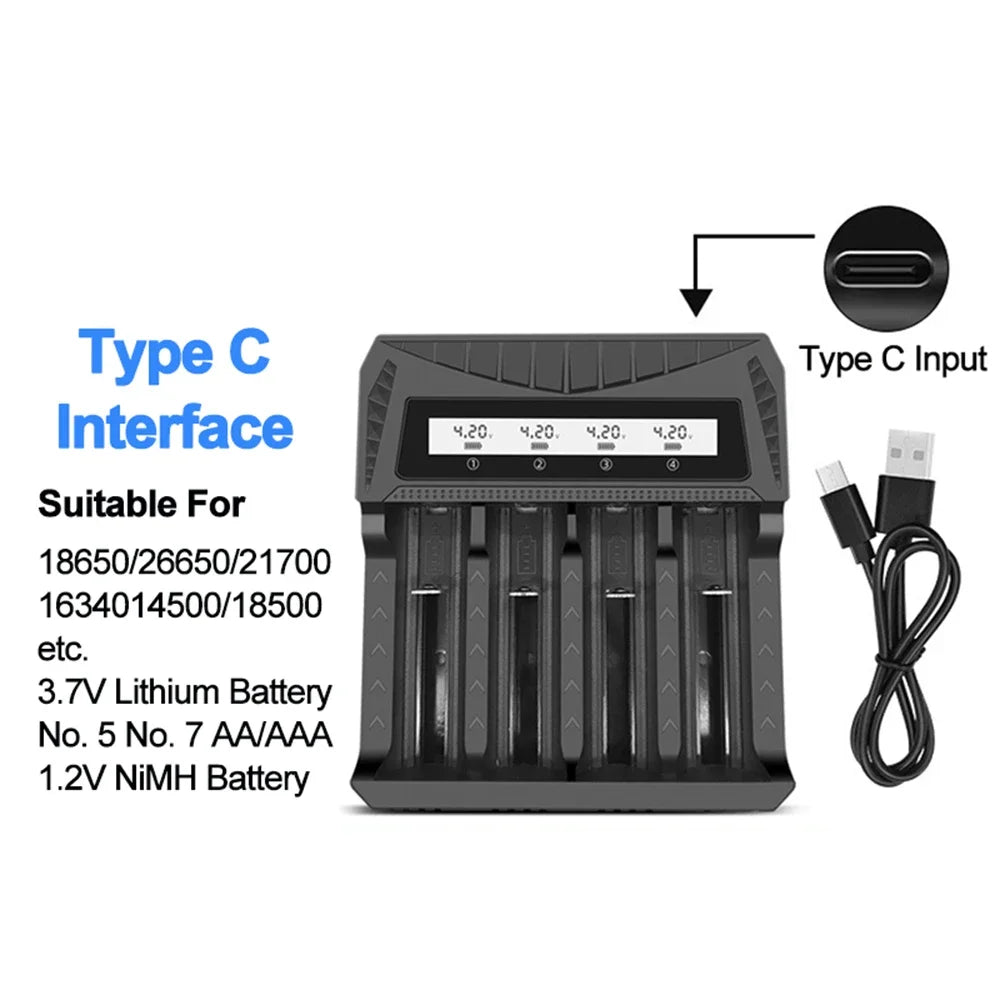 Intelligent LCD Battery USB Charger - 1/2/4 Slots for 18650 4.2V Li-ion & 1.2V Ni-MH AA/AAA detail image 9