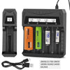 Intelligent LCD Battery USB Charger - 1/2/4 Slots for 18650 4.2V Li-ion & 1.2V Ni-MH AA/AAA Rechargeable product image