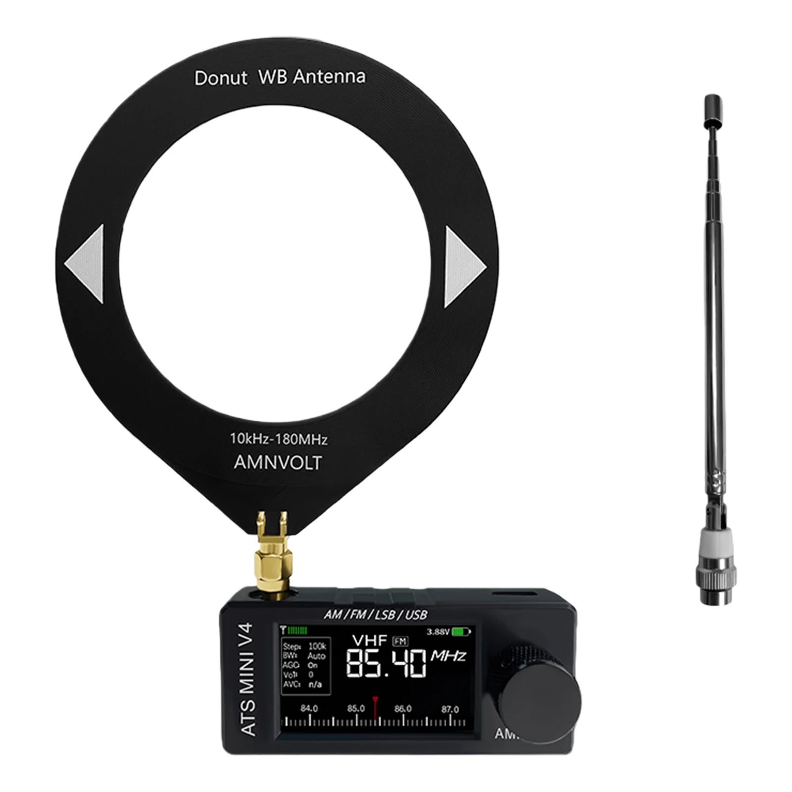 AMNVOLT V4 ATS MINI Radio with Headphone Amplifier LSB USB Transistor Pocket Radios Si4732 detail image 8