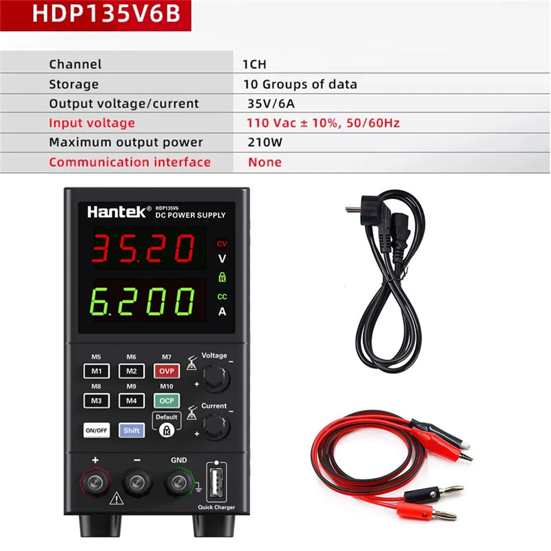 Hantek HDP135V6A Programmable DC Power Supply Low Ripple Low Noise Digital Lab Bench Power detail image 8