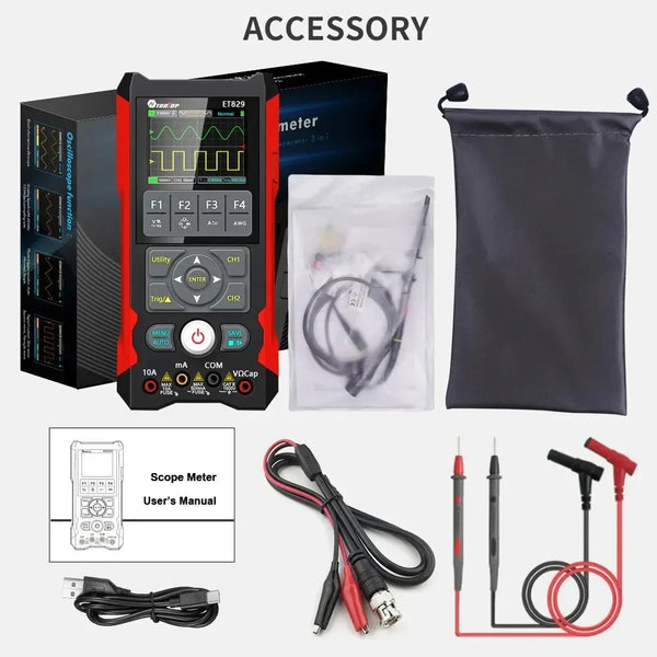 TOOLTOP ET829 2 Channel 250MSa/s 80MHz Digital Storage Osclloscope Multimeter Signal detail image 8