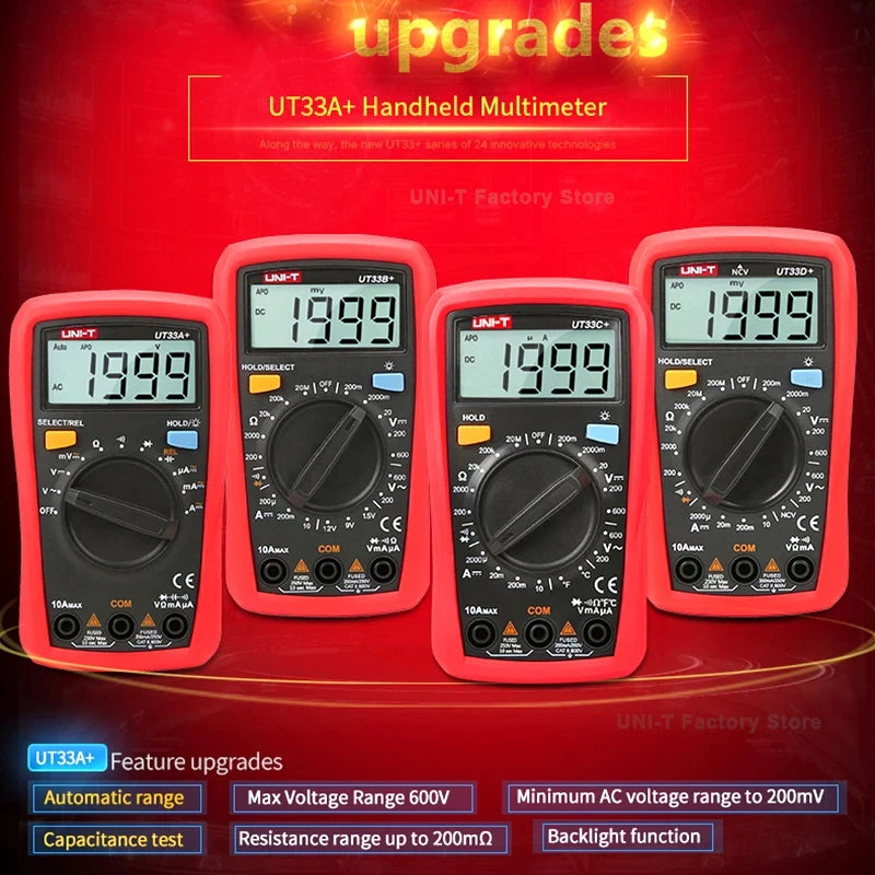 UNI-T UT33A UT33B UT33C UT33D Plus Pocket Multimeter Digital Ammeter Voltmeter Professional detail image 2