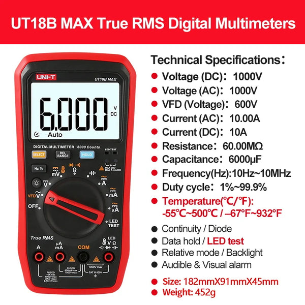UNI T Professional Digital Multimeter Tester UT15B MAX 1000V AC DC Voltage Meter Capacitor detail image 9