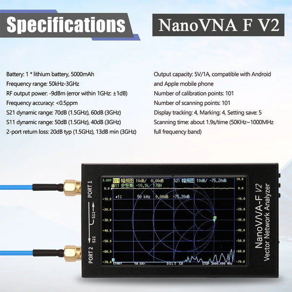 NanoVNA-F V2 4.3 Inch IPS LCD Display Vector Network Analyzer S-A-A-2 Antenna Analyzer Short detail image 7