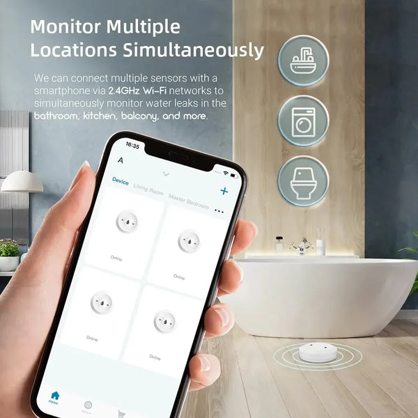 ZigBee3.0 Water Detect Sensor Alarm Water Sensor Leak Detector Flood Water Leakage Alarm APP detail image 5