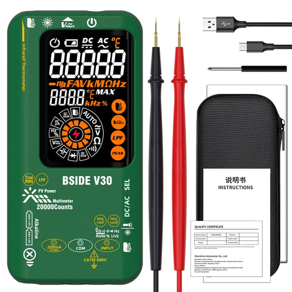 BSIDE V30 Digital Multimeter 20000counts Smart Infrared Temperature Tester T-RMS 1500V DC AC detail image 7