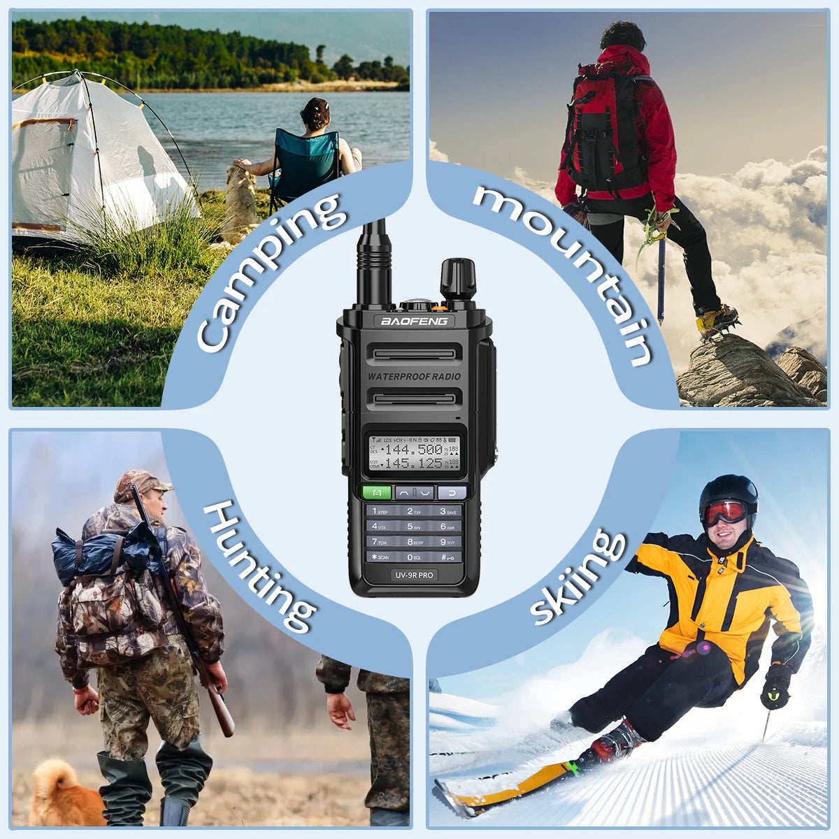 BAOFENG UV-9R PRO Multi Band Walkie Talkie IP68 Waterproof Wireless Copy Frequency Tri Power Type-C DTMF Long Range Ham Radio