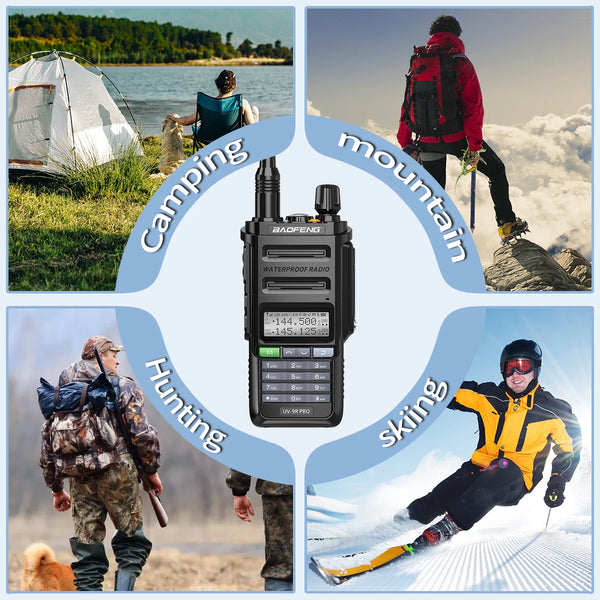 BAOFENG UV-9R PRO Multi Band Walkie Talkie IP68 Waterproof Wireless Copy Frequency Tri Power Type-C DTMF Long Range Ham Radio