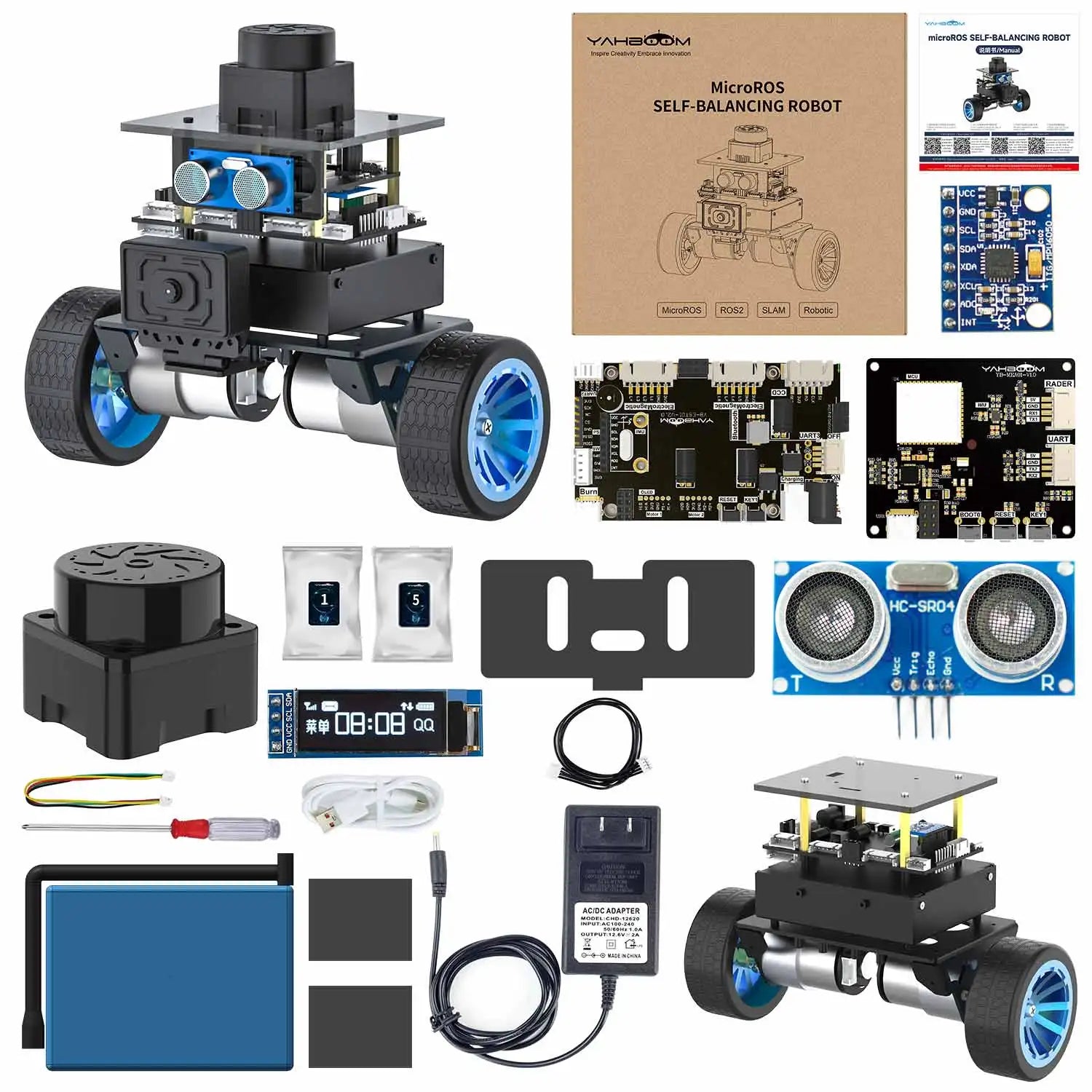Yahboom MicroROS Self-Balancing Robot Car Kit With MPU6050 Lidar Ultrasonic Module detail image 7