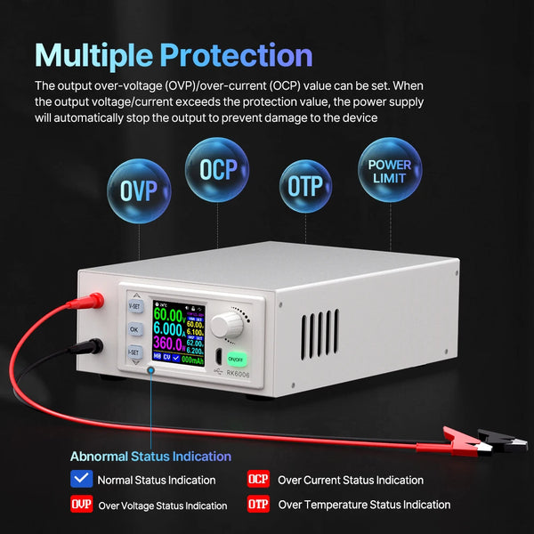 RD RK6006-C 60V 6A 4 digit AC to DC Adjustable digital control Stabilized Lab Bench Power detail image 3