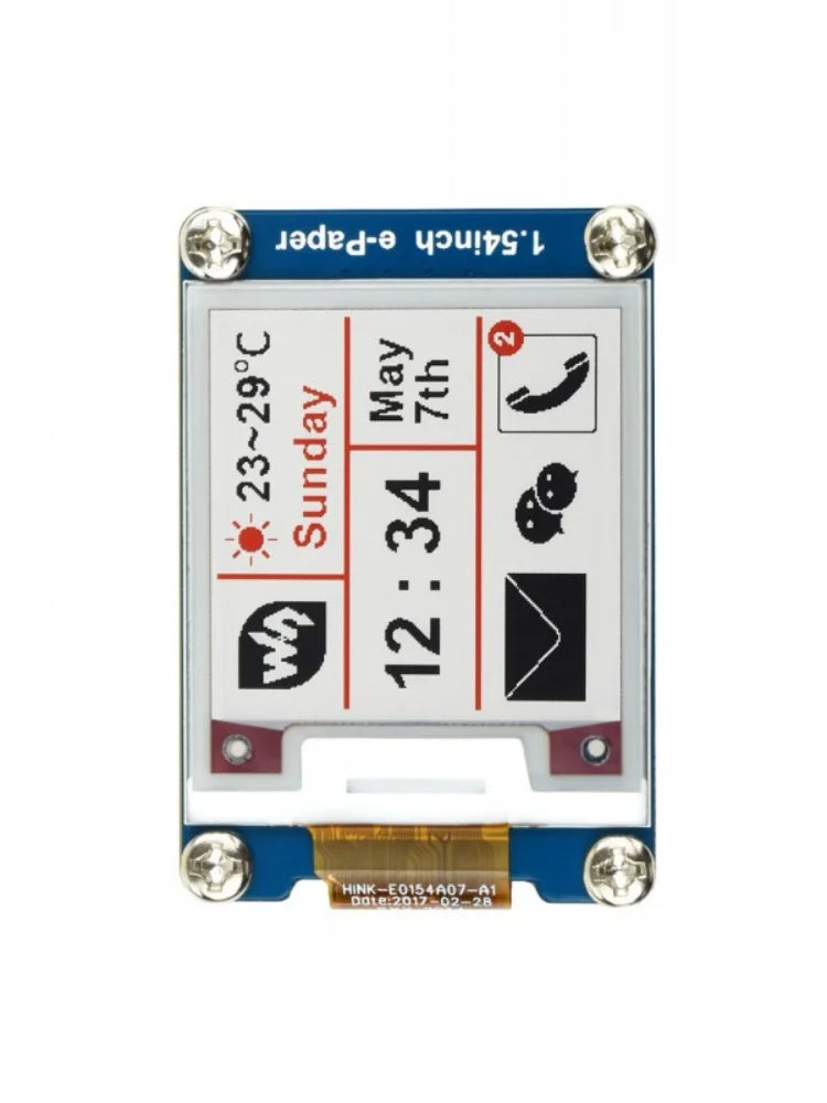 1.54-inch e-paper with 200x200 resolution, red, black and white. SPI Interface product image