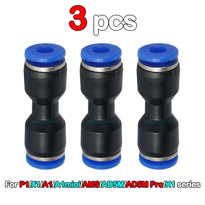 Pneumatic Fitting For Bambu Lab X1C X1 P1P P1S 3D Printer PTFE Tube 1.75mm Filament Extruder Bambulab AMS Pneumatic Connector