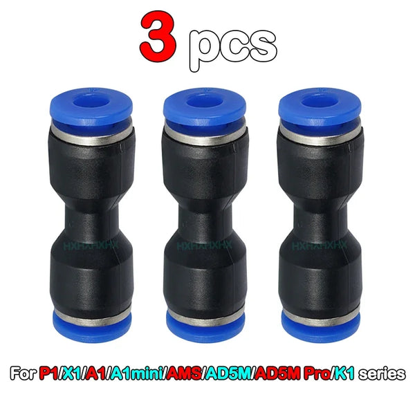 Pneumatic Fitting For Bambu Lab X1C X1 P1P P1S 3D Printer PTFE Tube 1.75mm Filament Extruder Bambulab AMS Pneumatic Connector
