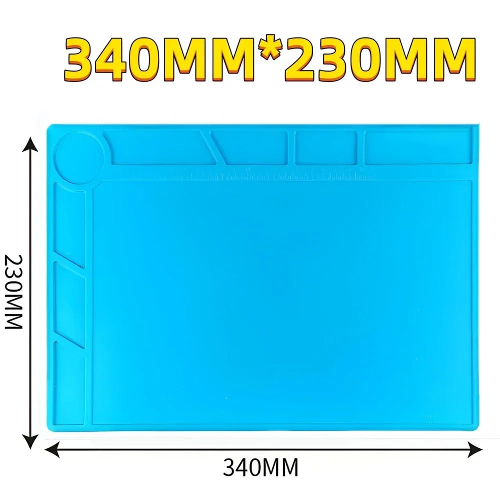 Magnetic Mat Silicone Repair Mat Circuit Board Soldering Pad Heat Resistant 932°F Anti-Static for ESD Iron Phone Repair