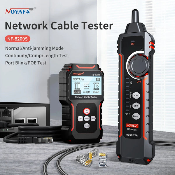 Noyafa NF-8209S Network Cable Tester Measure Length POE LAN Cable Test LCD Display Scan Cable Wiremap Wir product image